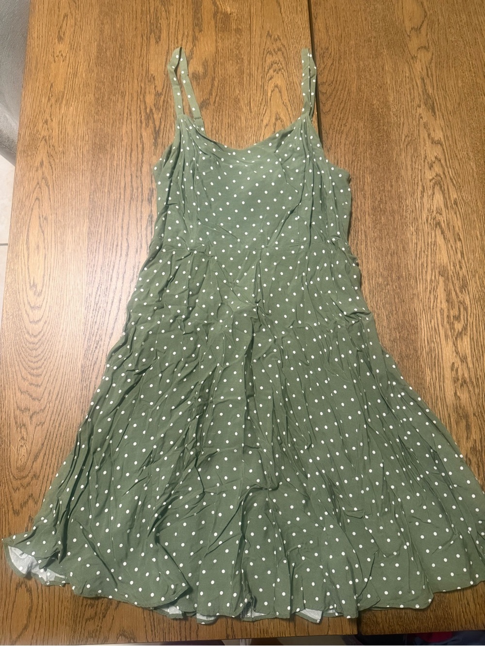 Old Navy Olive Green Polka Dot Midi Dress
